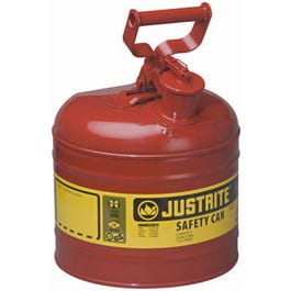 Safety Gas Can, Red Metal, 2-Gallons