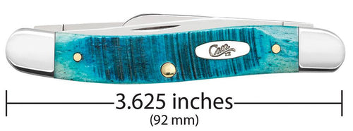 Case Sawcut Jig Caribbean Blue Bone Medium Stockman Knife