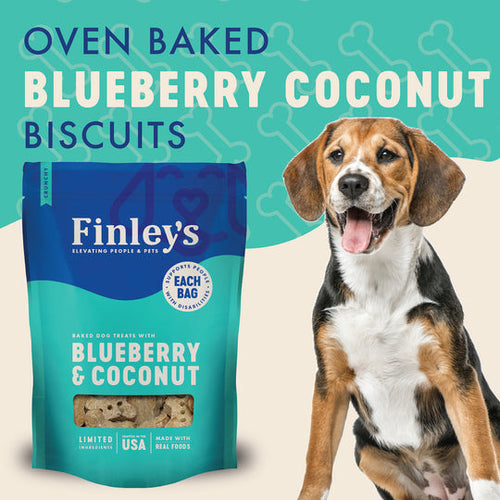 Finley's Blueberry Coconut Crunchy Biscuits Dog Treats