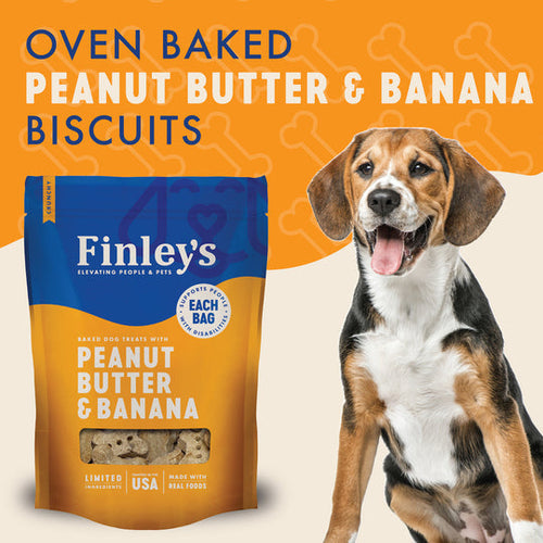 Finley's Peanut Butter Banana Crunchy Biscuits Dog Treats