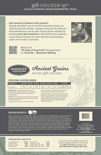 Muenster Ancient Grains Recipe with Chicken Dog Food