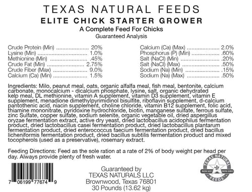 Texas Natural Feeds Elite Chick Starter/Grower