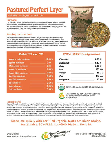 New Country Organics Organic Pastured Perfect Layer Feed
