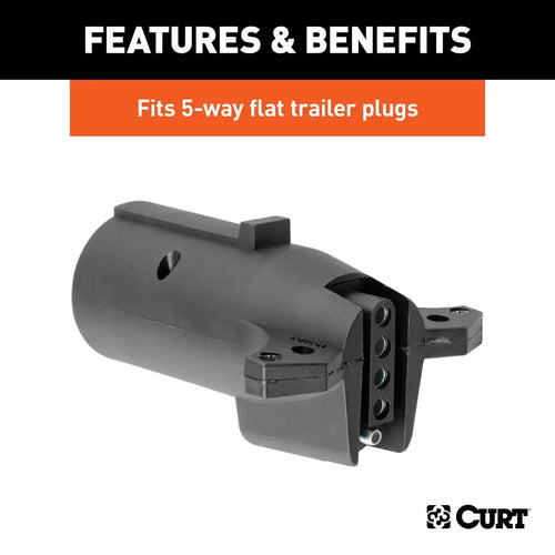 Curt Electrical Adapter (7-Way RV Blade Vehicle to 5-Way Flat Trailer, Packaged) #57251