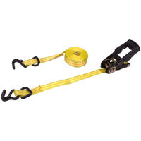 ProSource Tie-Down, 1 in W, 16 ft L, Polyester, Yellow, 1000 lb, J-Hook End Fitting