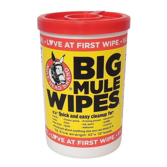 Mule Head Brand Big Mule Wipes 10 x12 Heavy Duty Cleaning Wipe 72 Count